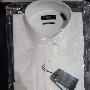 NWT Hugo Boss Slim Fit White Shirt 14.5-37
